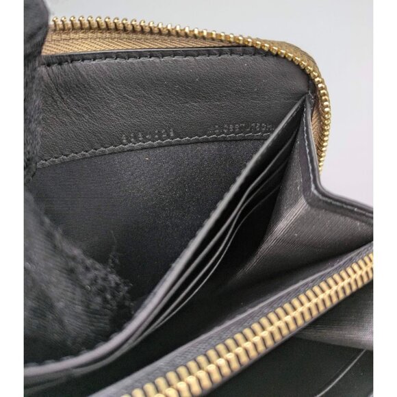 Burberry Check Zip Around Leather Wallet Black 8084029 - Picture 7 of 10